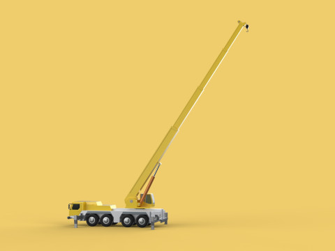LIEBHERR LTM 1070 TELESCOPIC MOBILE CRANE EXTENDED BOOM TRUCK 3D Model