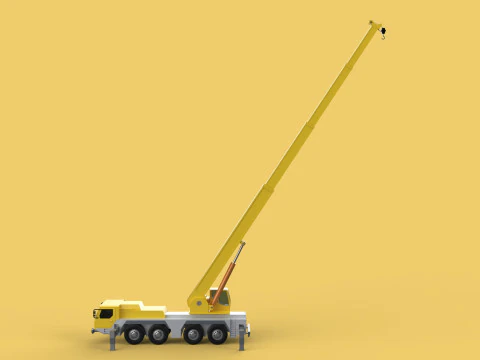 LIEBHERR LTM 1070 TELESCOPIC MOBILE CRANE EXTENDED BOOM TRUCK 3D Model