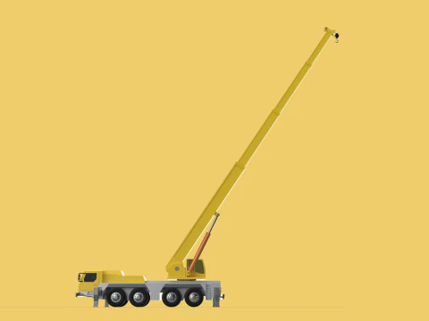 LIEBHERR LTM 1070 TELESCOPIC MOBILE CRANE EXTENDED BOOM TRUCK 3D Model