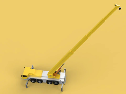 LIEBHERR LTM 1070 TELESCOPIC MOBILE CRANE EXTENDED BOOM TRUCK 3D Model