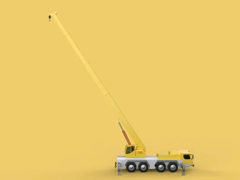 LIEBHERR LTM 1070 TELESCOPIC MOBILE CRANE EXTENDED BOOM TRUCK 3D Model
