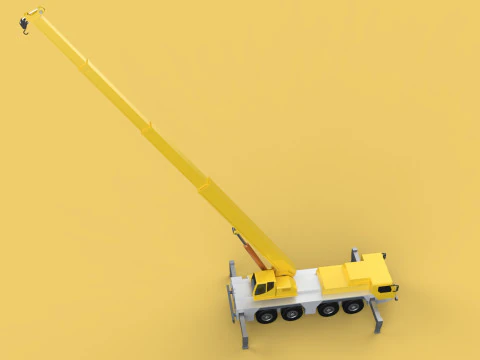 LIEBHERR LTM 1070 TELESCOPIC MOBILE CRANE EXTENDED BOOM TRUCK 3D Model