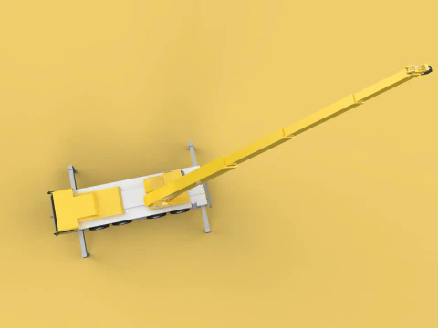 LIEBHERR LTM 1070 TELESCOPIC MOBILE CRANE EXTENDED BOOM TRUCK 3D Model