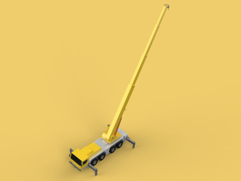 LIEBHERR LTM 1070 TELESCOPIC MOBILE CRANE EXTENDED BOOM TRUCK Modello 3D