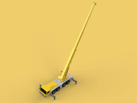 LIEBHERR LTM 1070 TELESCOPIC MOBILE CRANE EXTENDED BOOM TRUCK 3D Model