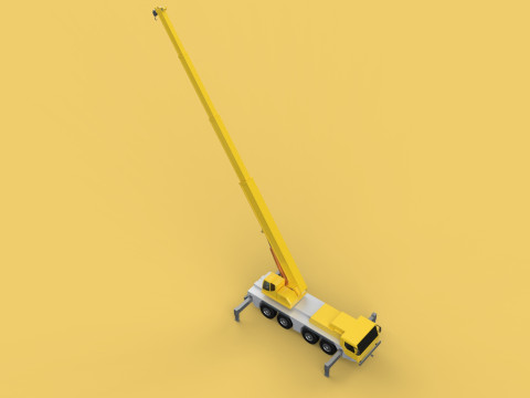 LIEBHERR LTM 1070 TELESCOPIC MOBILE CRANE EXTENDED BOOM TRUCK Modello 3D
