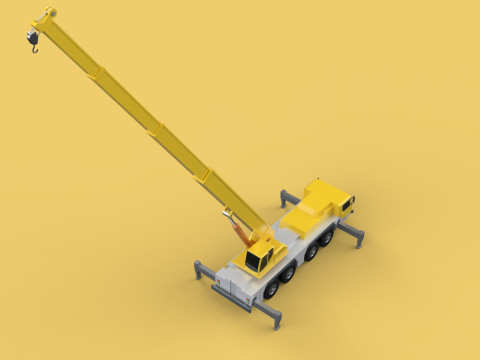 LIEBHERR LTM 1070 TELESCOPIC MOBILE CRANE EXTENDED BOOM TRUCK Modello 3D