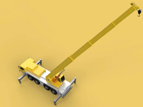 LIEBHERR LTM 1070 TELESCOPIC MOBILE CRANE EXTENDED BOOM TRUCK 3D Model