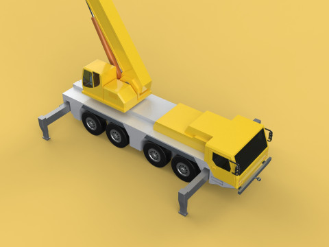 LIEBHERR LTM 1070 TELESCOPIC MOBILE CRANE EXTENDED BOOM TRUCK Modello 3D