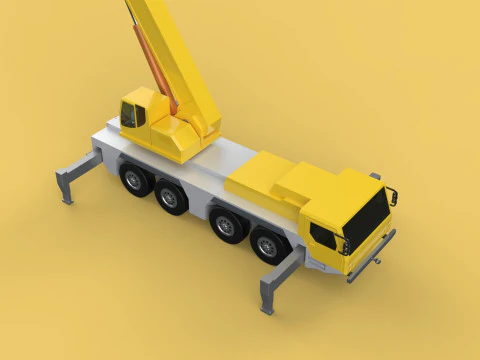 LIEBHERR LTM 1070 TELESCOPIC MOBILE CRANE EXTENDED BOOM TRUCK 3D Model