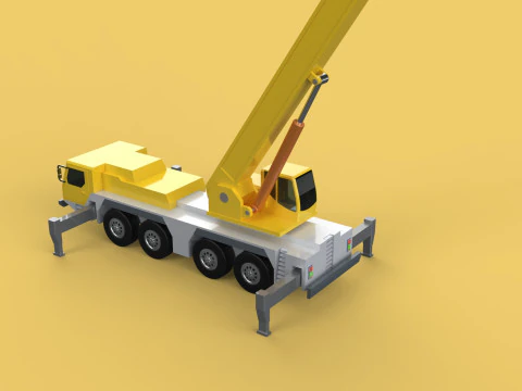 LIEBHERR LTM 1070 TELESCOPIC MOBILE CRANE EXTENDED BOOM TRUCK 3D Model