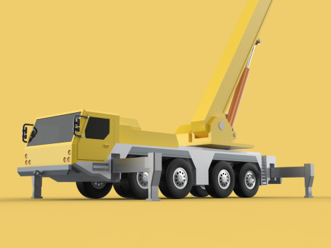 LIEBHERR LTM 1070 TELESCOPIC MOBILE CRANE EXTENDED BOOM TRUCK Modello 3D