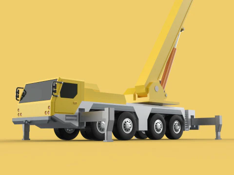 LIEBHERR LTM 1070 TELESCOPIC MOBILE CRANE EXTENDED BOOM TRUCK 3D Model