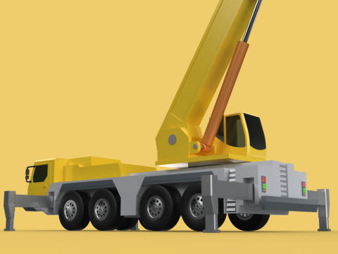 LIEBHERR LTM 1070 TELESCOPIC MOBILE CRANE EXTENDED BOOM TRUCK Modello 3D