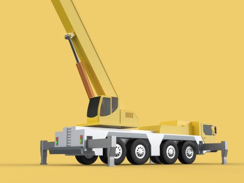 LIEBHERR LTM 1070 TELESCOPIC MOBILE CRANE EXTENDED BOOM TRUCK Modello 3D