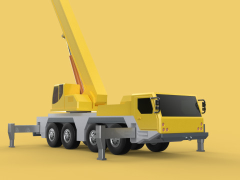 LIEBHERR LTM 1070 TELESCOPIC MOBILE CRANE EXTENDED BOOM TRUCK Modello 3D