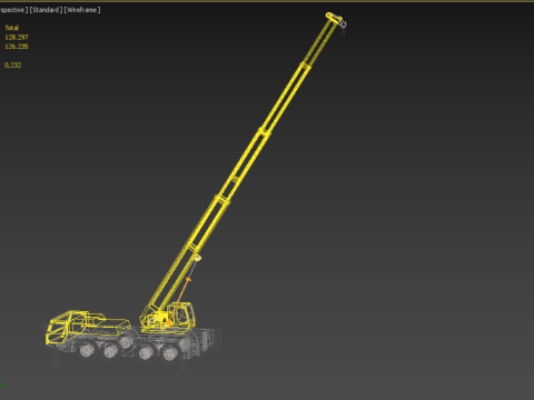 LIEBHERR LTM 1070 TELESCOPIC MOBILE CRANE EXTENDED BOOM TRUCK Modello 3D