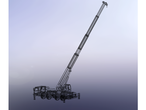LIEBHERR LTM 1070 TELESCOPIC MOBILE CRANE EXTENDED BOOM TRUCK Modello 3D