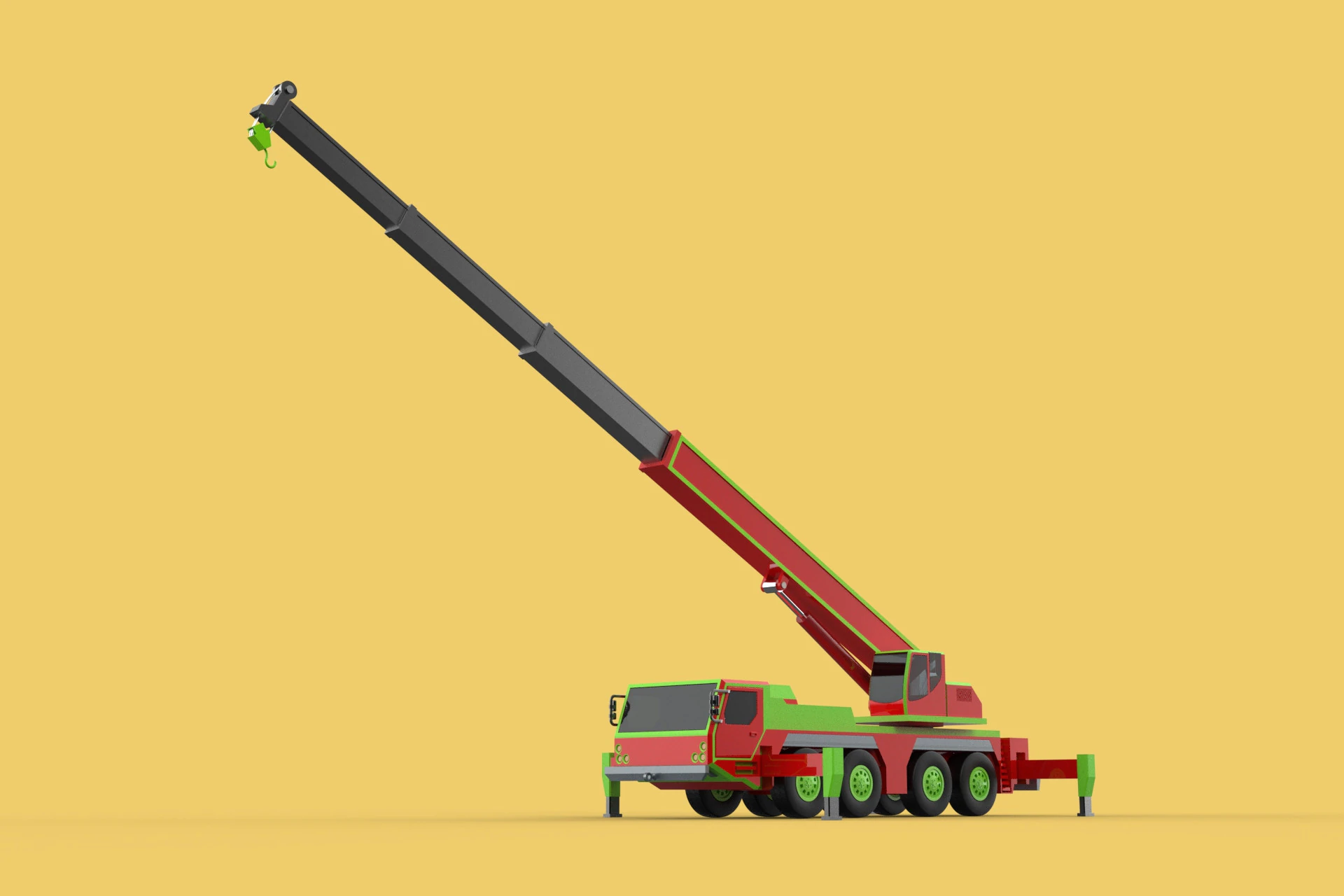 FIRE TRUCK FIREFIGHTER FIREFIGHTING FIREMAN ENGINE MOBILE CRANE 3D Model .c4d .max .obj .3ds .fbx .stl .blend 