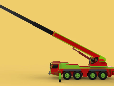 FIRE TRUCK FIREFIGHTER FIREFIGHTING FIREMAN ENGINE MOBILE CRANE 3D Model