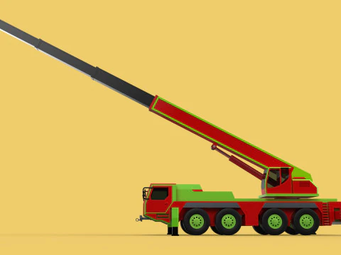 FIRE TRUCK FIREFIGHTER FIREFIGHTING FIREMAN ENGINE MOBILE CRANE 3D Model