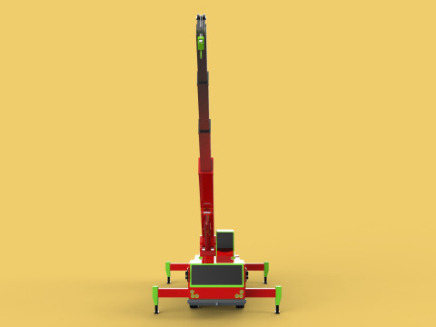 FIRE TRUCK FIREFIGHTER FIREFIGHTING FIREMAN ENGINE MOBILE CRANE 3D 模型