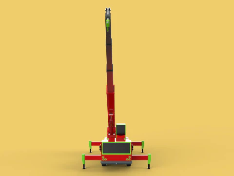 FIRE TRUCK FIREFIGHTER FIREFIGHTING FIREMAN ENGINE MOBILE CRANE 3D Model