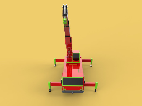 FIRE TRUCK FIREFIGHTER FIREFIGHTING FIREMAN ENGINE MOBILE CRANE 3D 模型