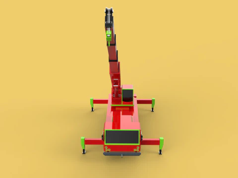 FIRE TRUCK FIREFIGHTER FIREFIGHTING FIREMAN ENGINE MOBILE CRANE 3D Model