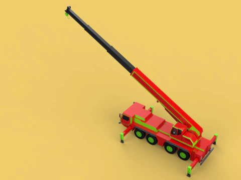 FIRE TRUCK FIREFIGHTER FIREFIGHTING FIREMAN ENGINE MOBILE CRANE 3D Model