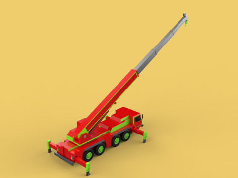 FIRE TRUCK FIREFIGHTER FIREFIGHTING FIREMAN ENGINE MOBILE CRANE 3D 模型