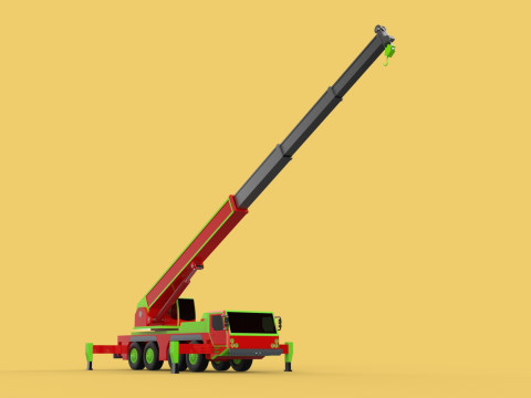 FIRE TRUCK FIREFIGHTER FIREFIGHTING FIREMAN ENGINE MOBILE CRANE 3D 模型