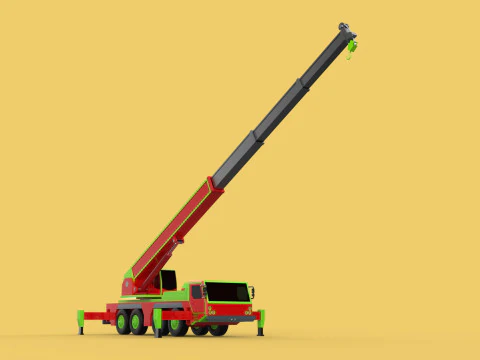 FIRE TRUCK FIREFIGHTER FIREFIGHTING FIREMAN ENGINE MOBILE CRANE 3D Model