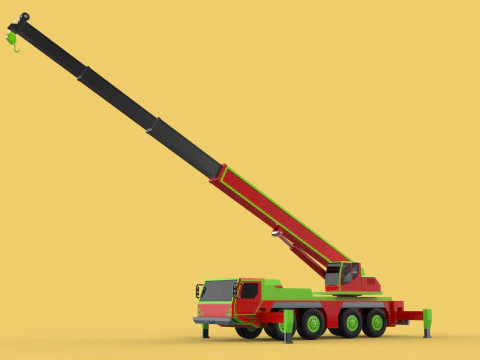 FIRE TRUCK FIREFIGHTER FIREFIGHTING FIREMAN ENGINE MOBILE CRANE 3D Model