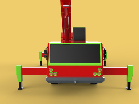 FIRE TRUCK FIREFIGHTER FIREFIGHTING FIREMAN ENGINE MOBILE CRANE 3D 模型