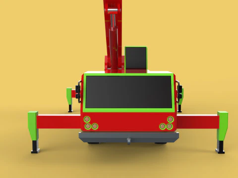 FIRE TRUCK FIREFIGHTER FIREFIGHTING FIREMAN ENGINE MOBILE CRANE 3D Model