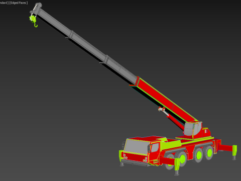 FIRE TRUCK FIREFIGHTER FIREFIGHTING FIREMAN ENGINE MOBILE CRANE 3D 模型