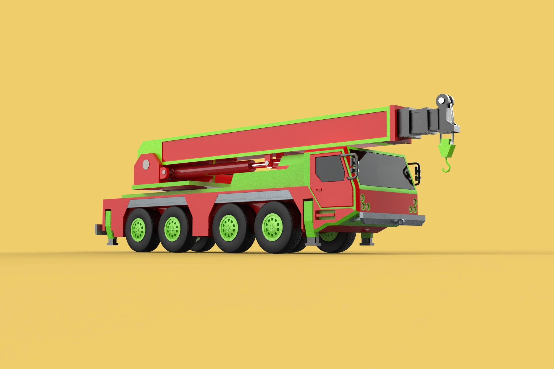 FIRETRUCK FIREFIGHTER FIREFIGHTING FIREMAN ENGINE MOBILE CRANE 3D Model .c4d .max .obj .3ds .fbx .stl .blend 