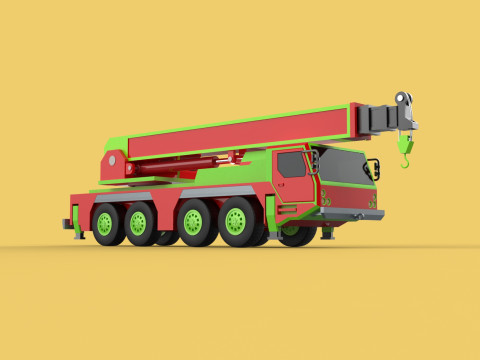FIRETRUCK FIREFIGHTER FIREFIGHTING FIREMAN ENGINE MOBILE CRANE 3Dモデル