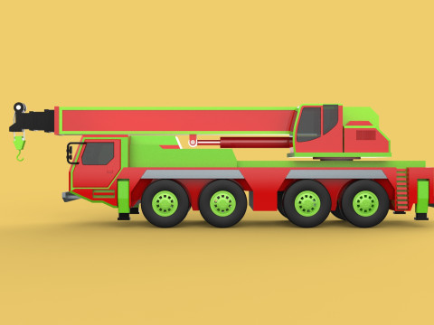 FIRETRUCK FIREFIGHTER FIREFIGHTING FIREMAN ENGINE MOBILE CRANE Modèle 3D