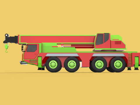 FIRETRUCK FIREFIGHTER FIREFIGHTING FIREMAN ENGINE MOBILE CRANE Modèle 3D