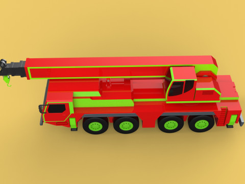 FIRETRUCK FIREFIGHTER FIREFIGHTING FIREMAN ENGINE MOBILE CRANE Modèle 3D