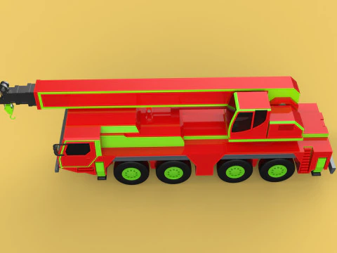 FIRETRUCK FIREFIGHTER FIREFIGHTING FIREMAN ENGINE MOBILE CRANE 3D Model