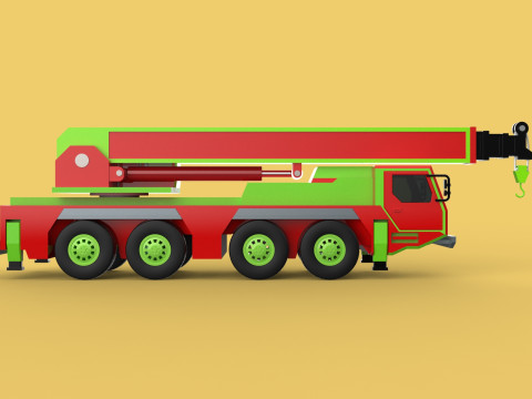 FIRETRUCK FIREFIGHTER FIREFIGHTING FIREMAN ENGINE MOBILE CRANE Modèle 3D