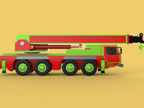 FIRETRUCK FIREFIGHTER FIREFIGHTING FIREMAN ENGINE MOBILE CRANE 3D Model