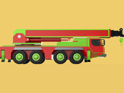 FIRETRUCK FIREFIGHTER FIREFIGHTING FIREMAN ENGINE MOBILE CRANE Modèle 3D