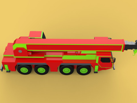 FIRETRUCK FIREFIGHTER FIREFIGHTING FIREMAN ENGINE MOBILE CRANE Modèle 3D