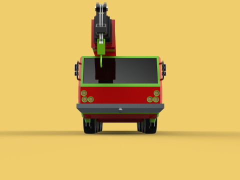 FIRETRUCK FIREFIGHTER FIREFIGHTING FIREMAN ENGINE MOBILE CRANE Modèle 3D