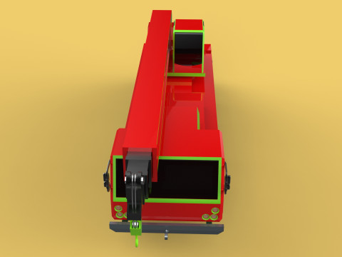FIRETRUCK FIREFIGHTER FIREFIGHTING FIREMAN ENGINE MOBILE CRANE Modèle 3D