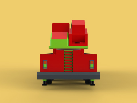 FIRETRUCK FIREFIGHTER FIREFIGHTING FIREMAN ENGINE MOBILE CRANE Modèle 3D